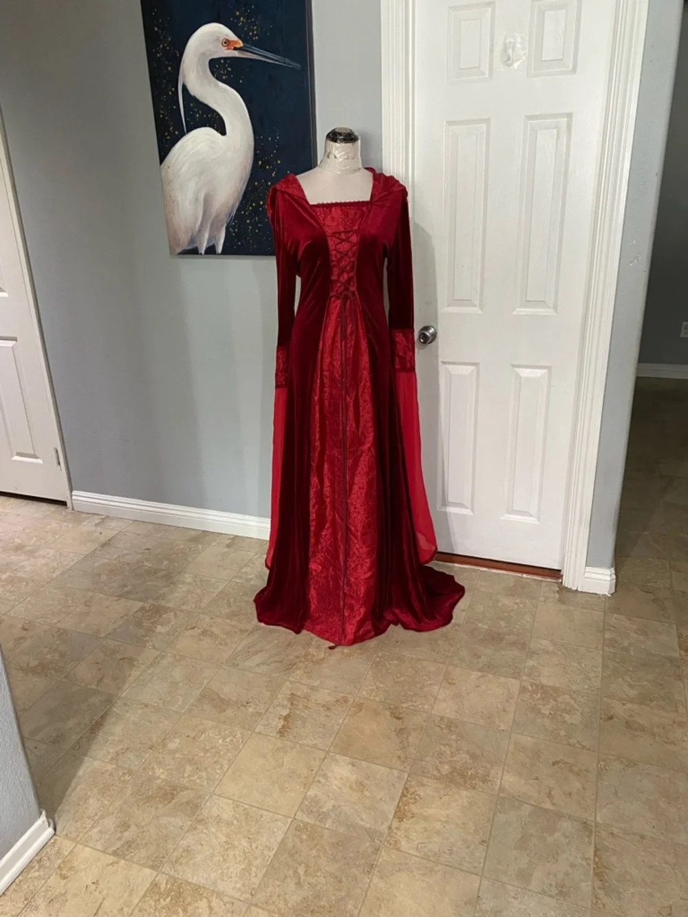 New Women XL Deluxe Witch Dress Costume, Vintage Embroidered Renaissance Gothic - Picture 5 of 13